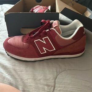 New Balance, maroon shoes